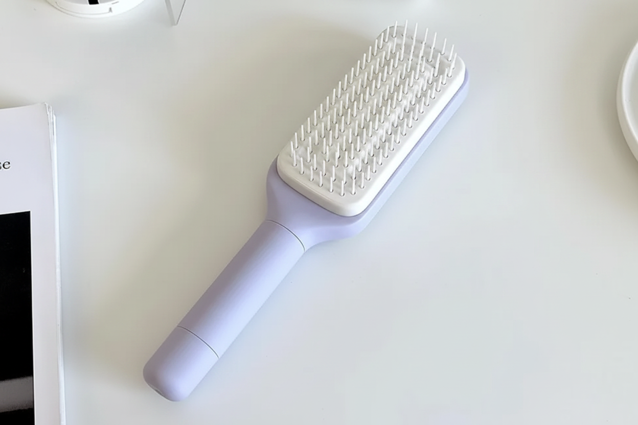Brush diagonal bristle-up shot